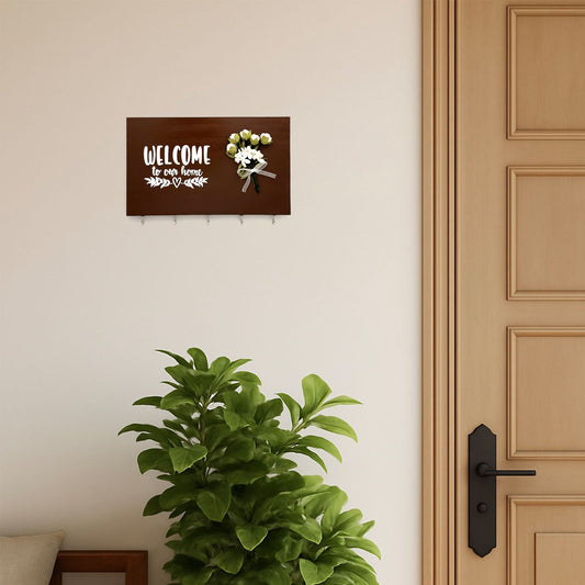 Hand-Painted Wooden Key Holder - Welcome To Our Home