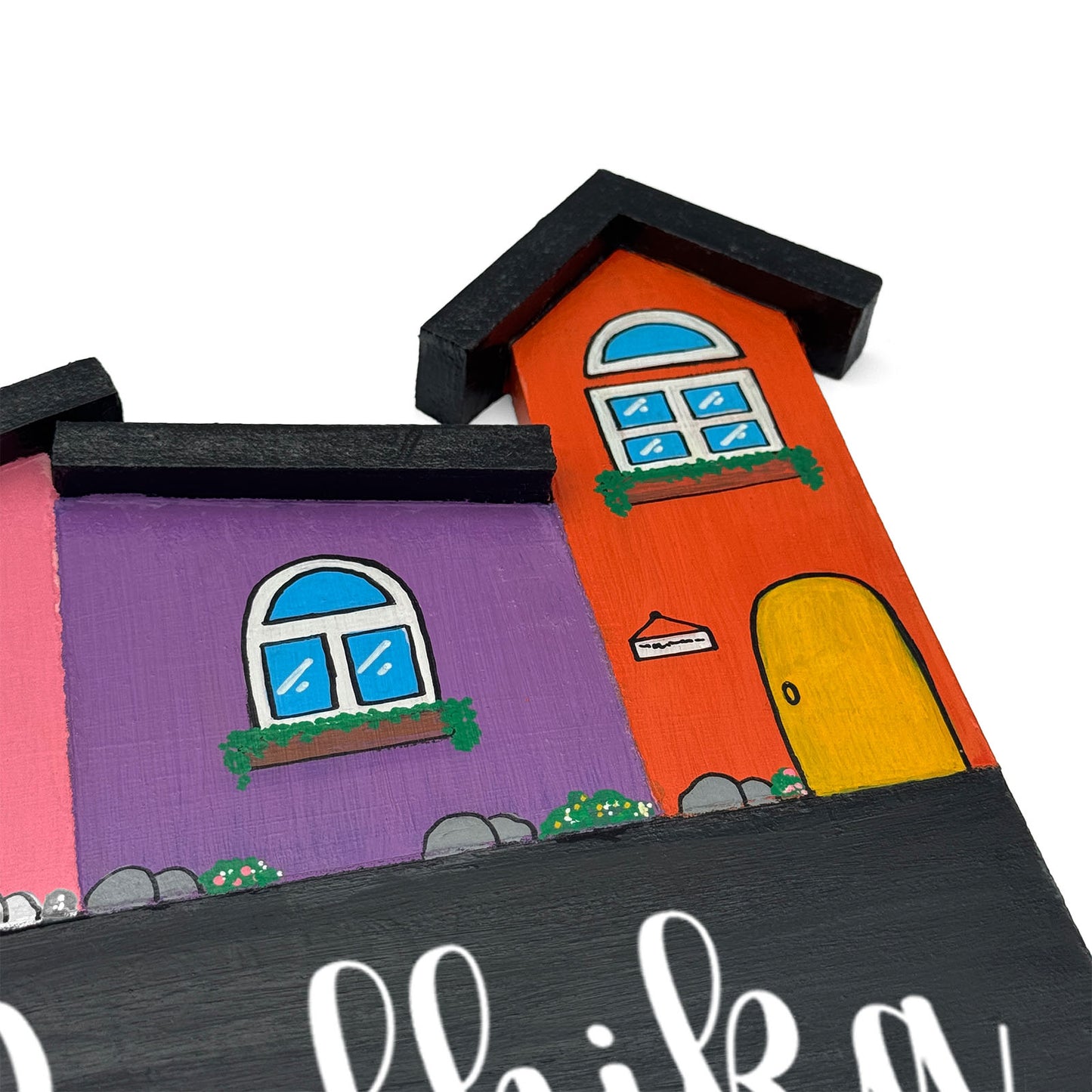 Hut-Shaped Hand-Painted Wooden Name Plate For Home - Hut Board Design 1