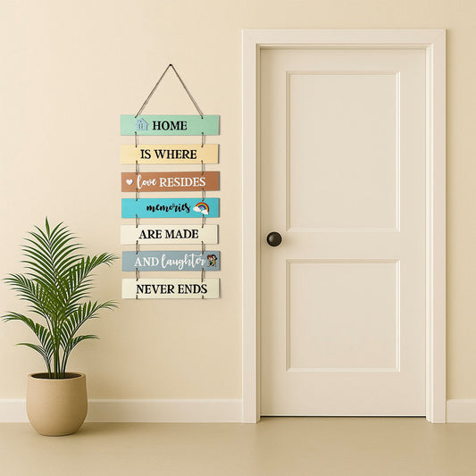 Home Hand-Painted Wooden Plank Wall Hanging