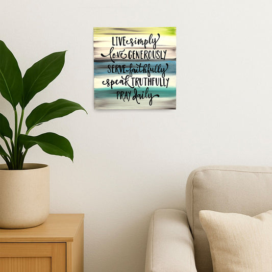 Live Love Serve Speak Pray Hand-Painted Wooden Wall Hanging