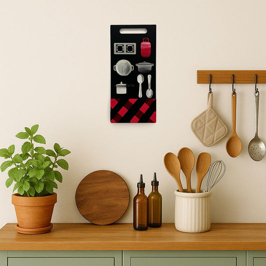 Hand-Painted Wooden Utensil Board Kitchen Wall Hanging