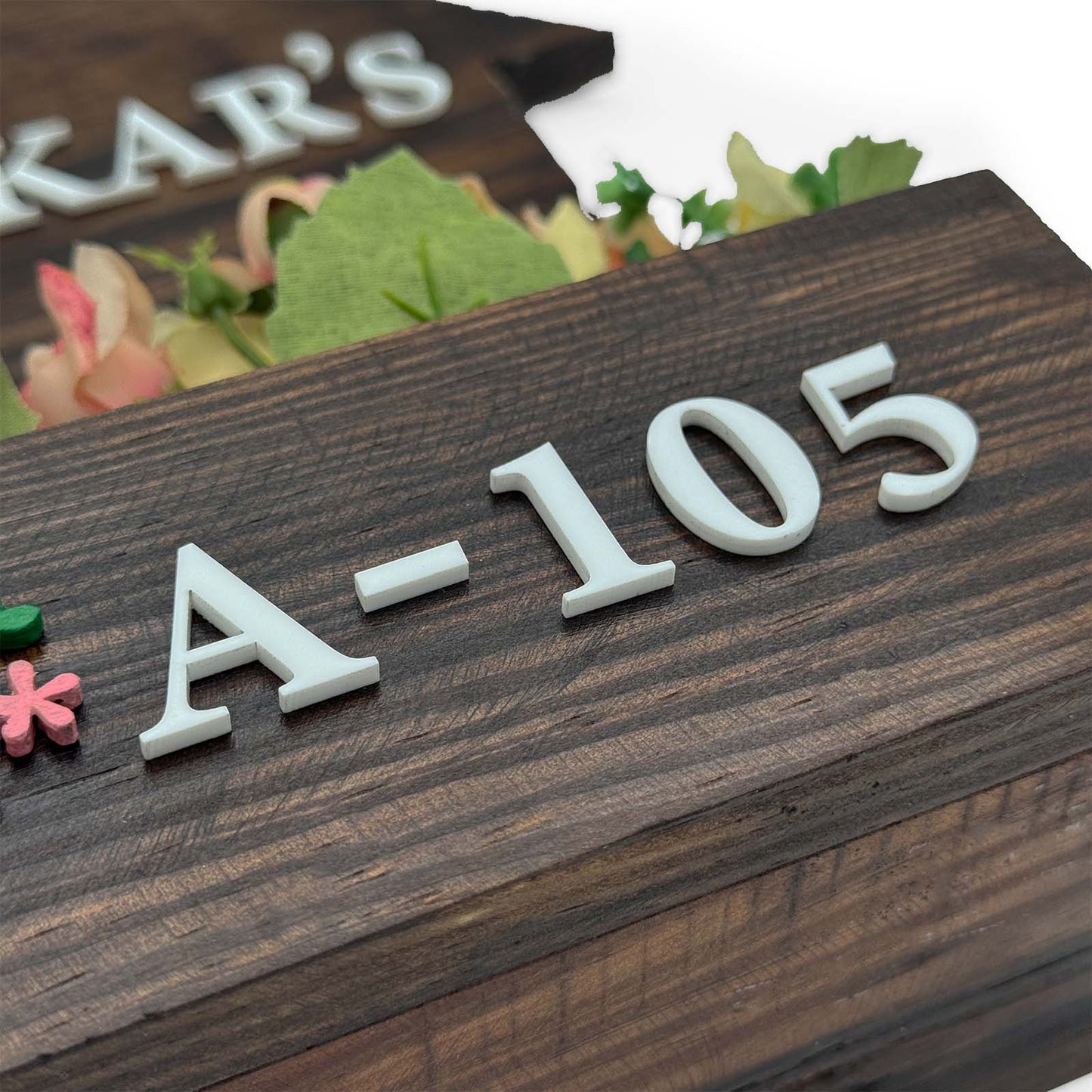 Hut-Shaped Hand-Painted Wooden Planter Name Plate For Home - Wooden Finish