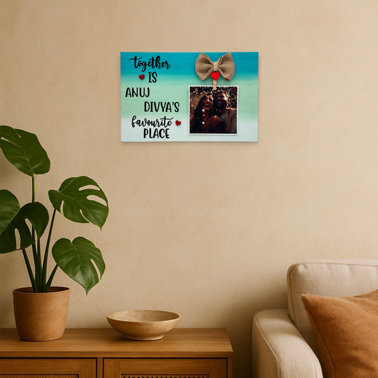 Favourite Place Personalised Hand-Painted Wooden Photo Holder
