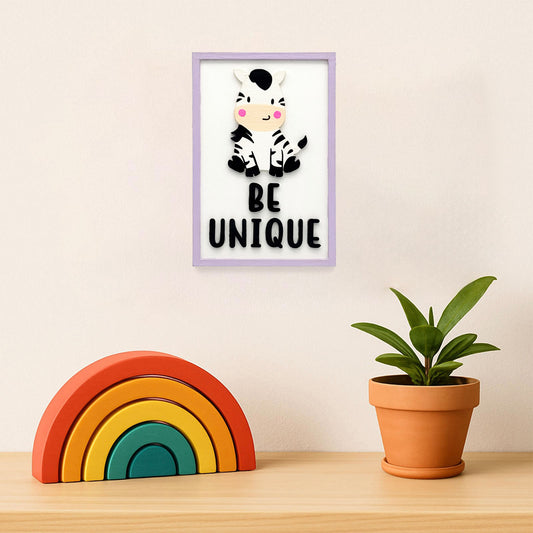 Be Unique Hand-Painted Wooden Kids Wall Frame - Light Purple
