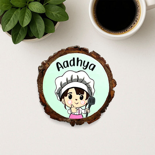 Personalised Hand-Painted Wooden Coaster