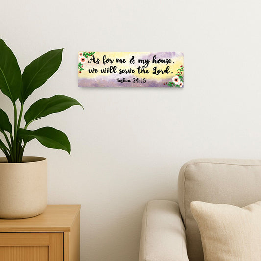 Joshua 24:15 Hand-Painted Wooden Wall Hanging