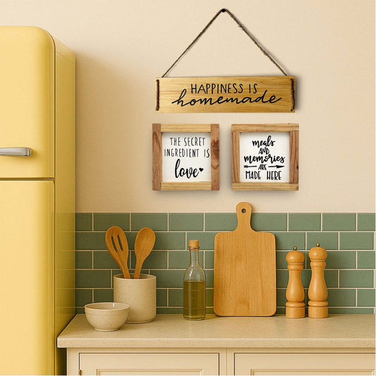 Hand-Painted Wooden Kitchen Wall Combo of 3 - Combo Three