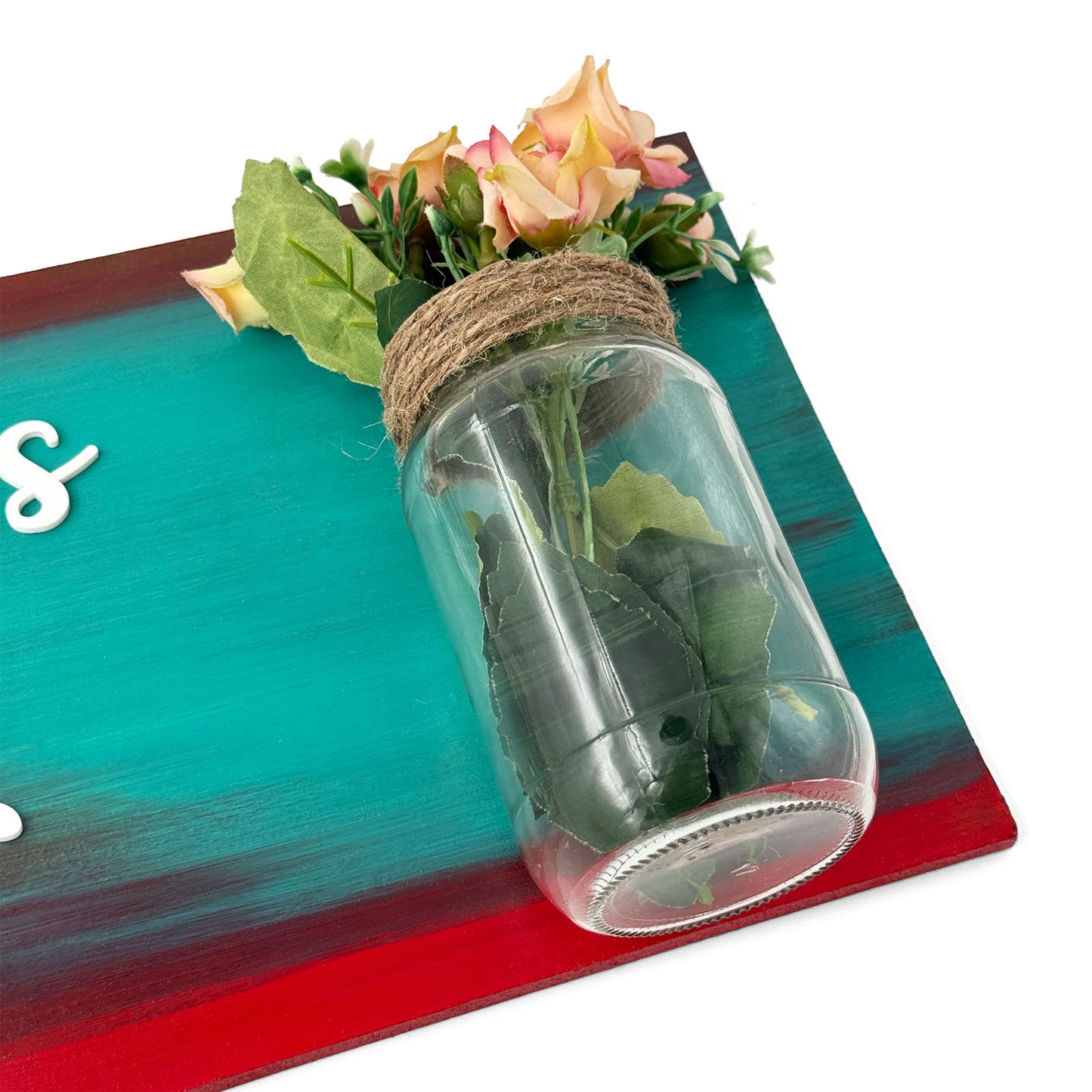 Hand-Painted Wooden Name Plate With Jar For Home - Only Jar Board