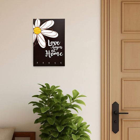 Hand-Painted Wooden Key Holder - Love Begins At Home
