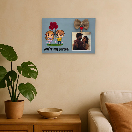 You're My Person Hand-Painted Wooden Photo Holder - Light Grey