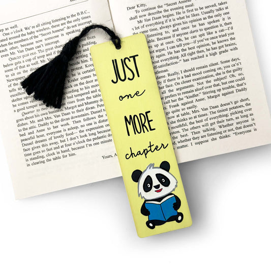 Hand-Painted Wooden Bookmark - Just One More Chapter