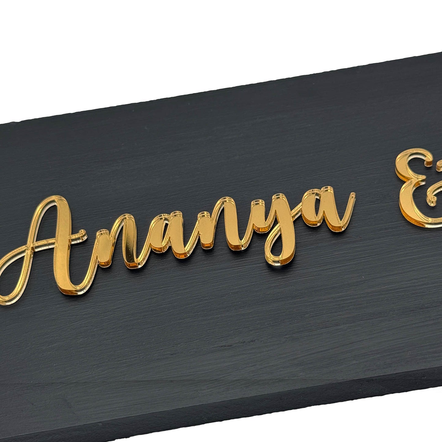 Rectangular Hand-Painted Wooden Planter Name Plate For Home