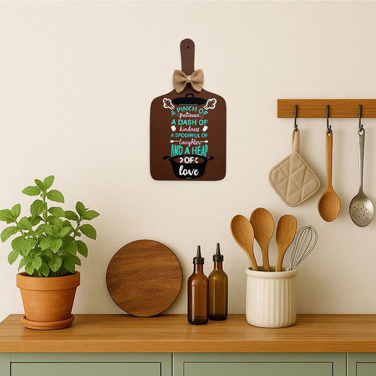 A Heap Of Love Hand-Painted Wooden Chopping Board Kitchen Wall Hanging - Brown