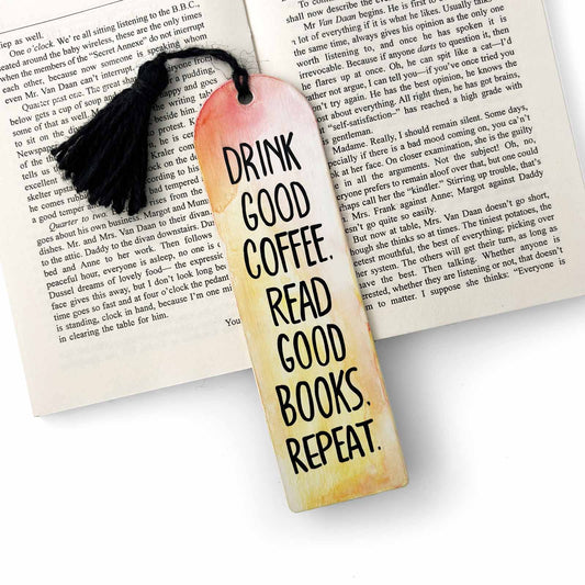 Hand-Painted Wooden Bookmark - Read Good Books