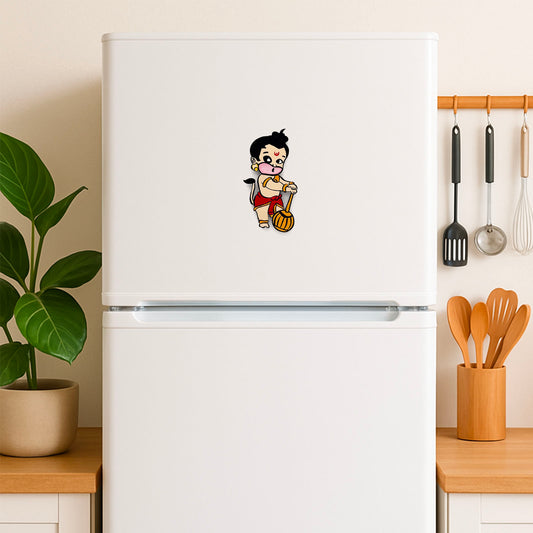 Hanuman Ji Hand-Painted Wooden Fridge Magnet