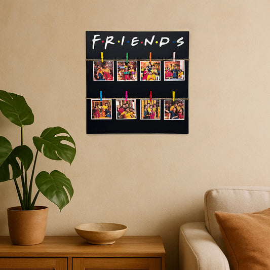 F.R.I.E.N.D.S. Hand-Painted Wooden Photo Holder - Black