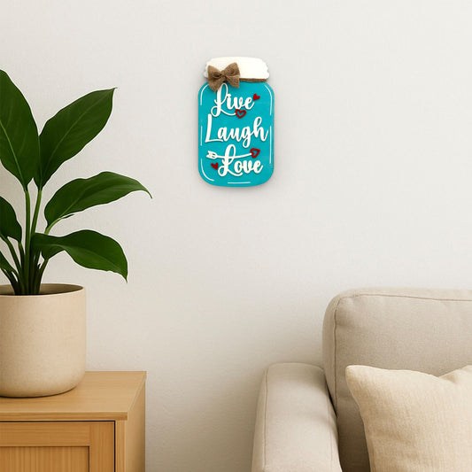 Live Love Laugh Hand-Painted Wooden Wall Hanging