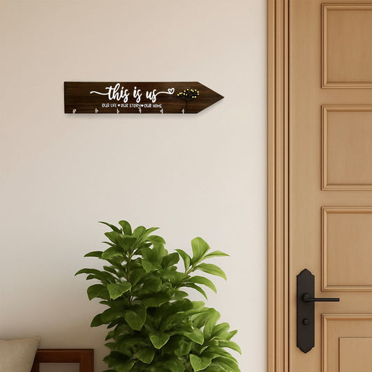 Hand-Painted Wooden Arrow Key Holder - This Is Us