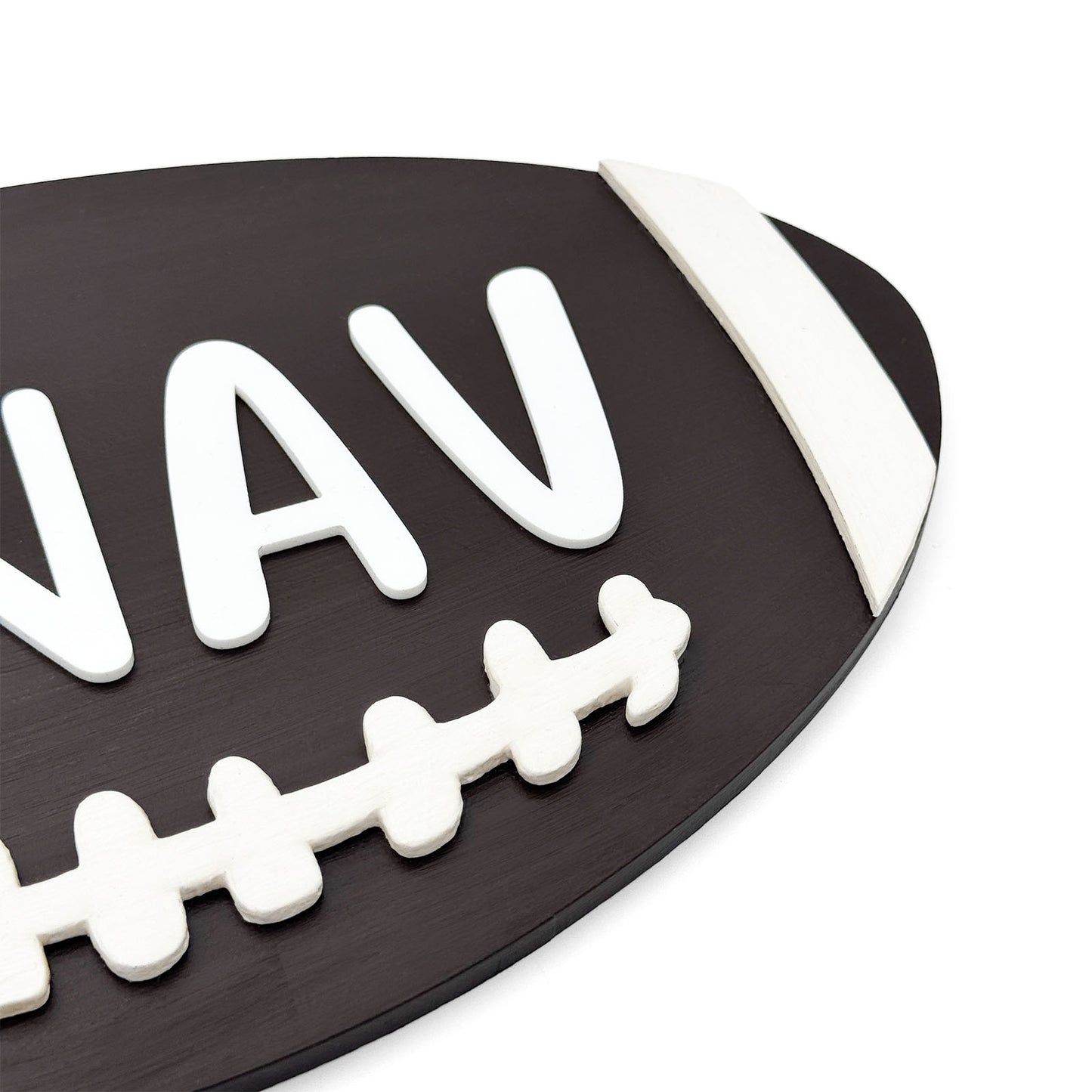 American Football Themed Hand-Painted Wooden Kids Name Plate