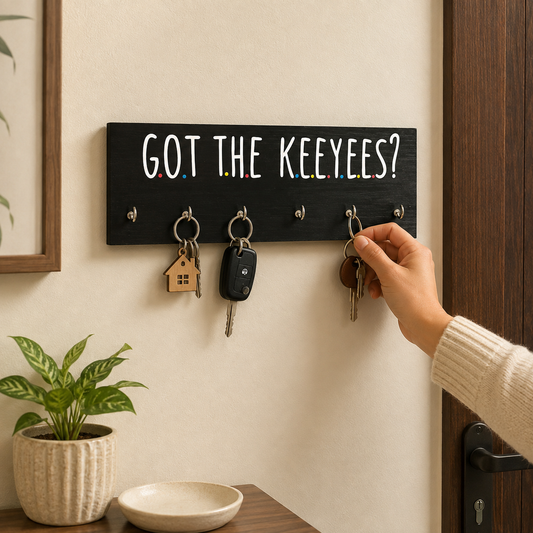 Got The Keeyees? Hand-Painted Wooden Key Holder