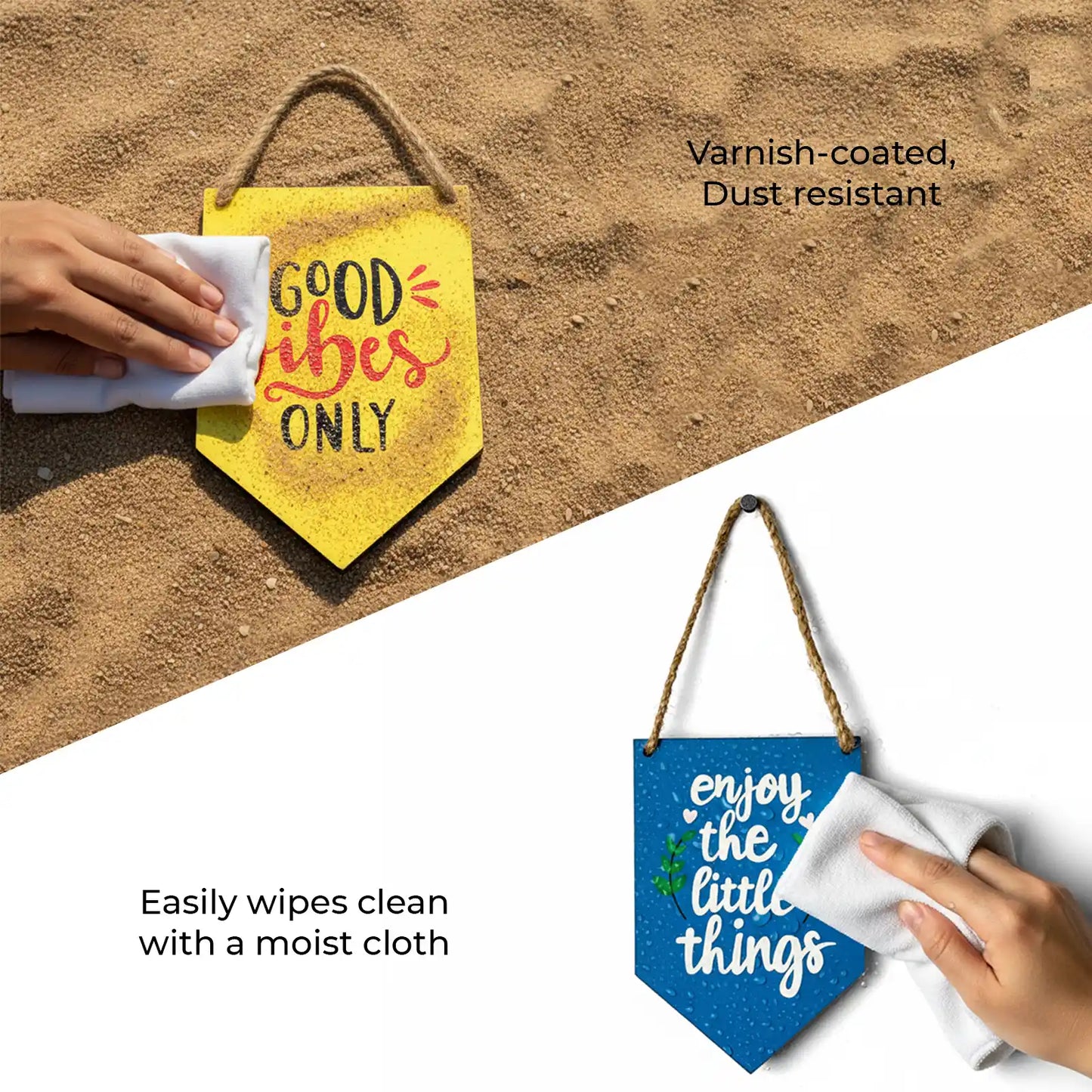 Bless Hand-Painted Wooden Banner Hanging