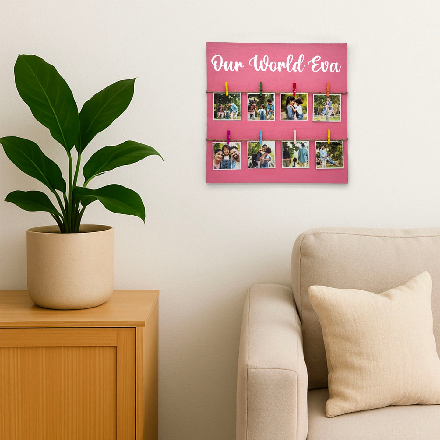 Personalised Hand-Painted Square Wooden Photo Holder
