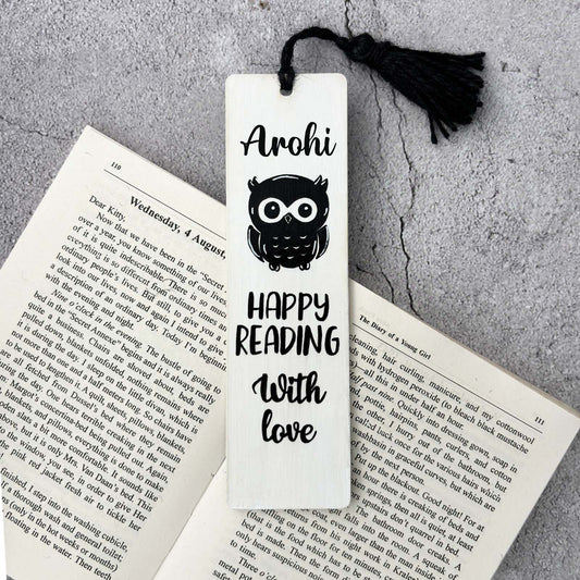 Personalised Hand-Painted Wooden Bookmark With Owl