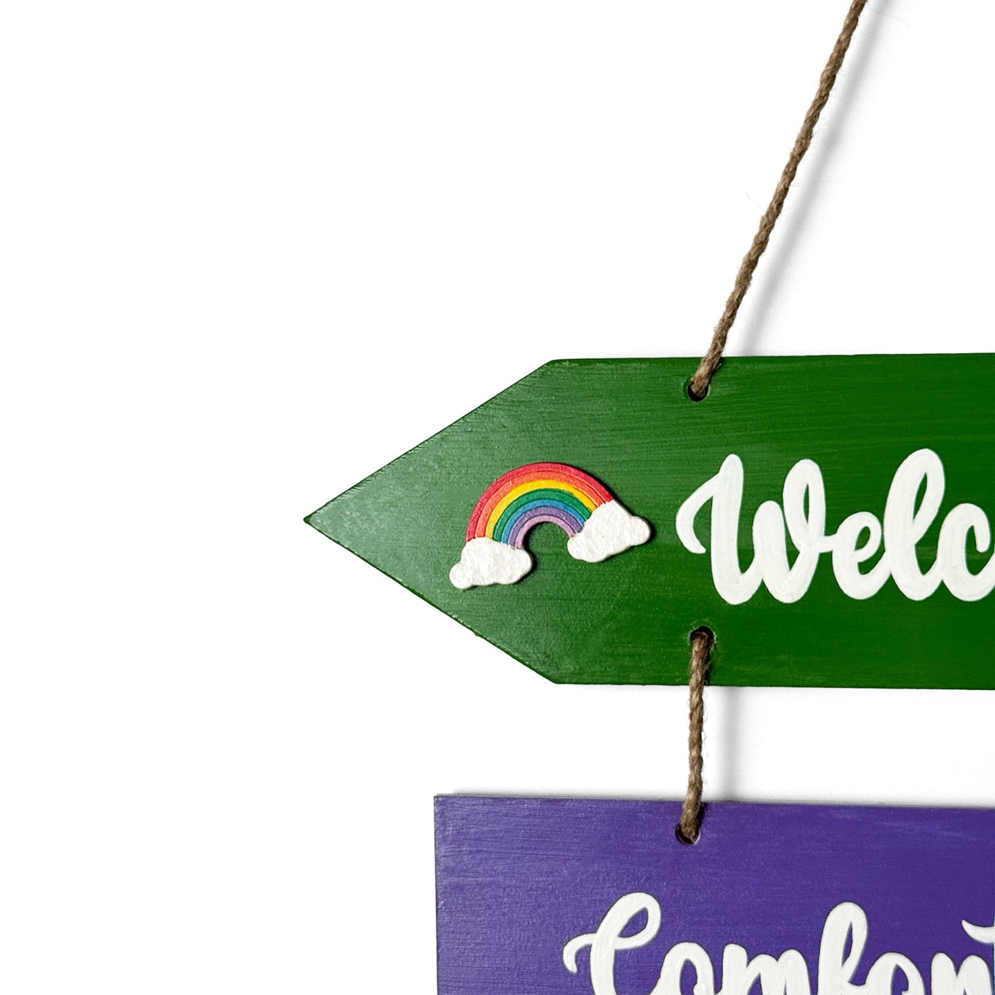 Welcome To Our Home Hand-Painted Wooden Arrow Plank Wall Hanging - Design 4