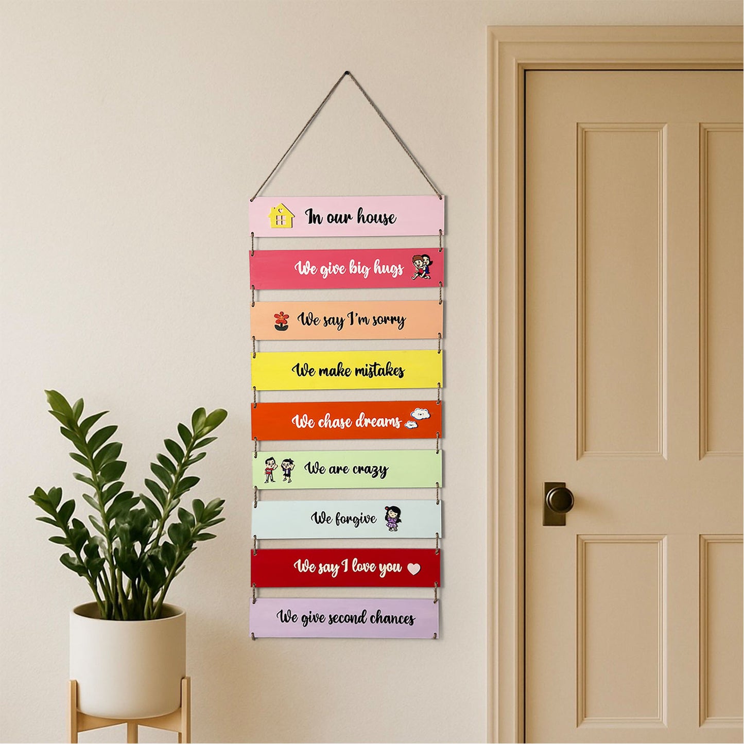 In Our House We Hand-Painted Wooden Plank wall Hanging