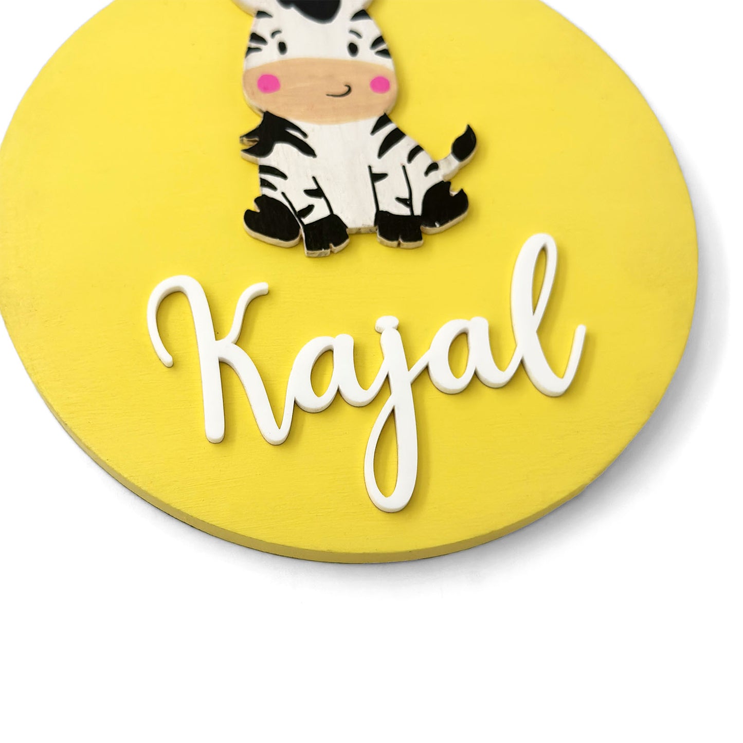 Cow Themed Hand-Painted Wooden Name Plate For Kids