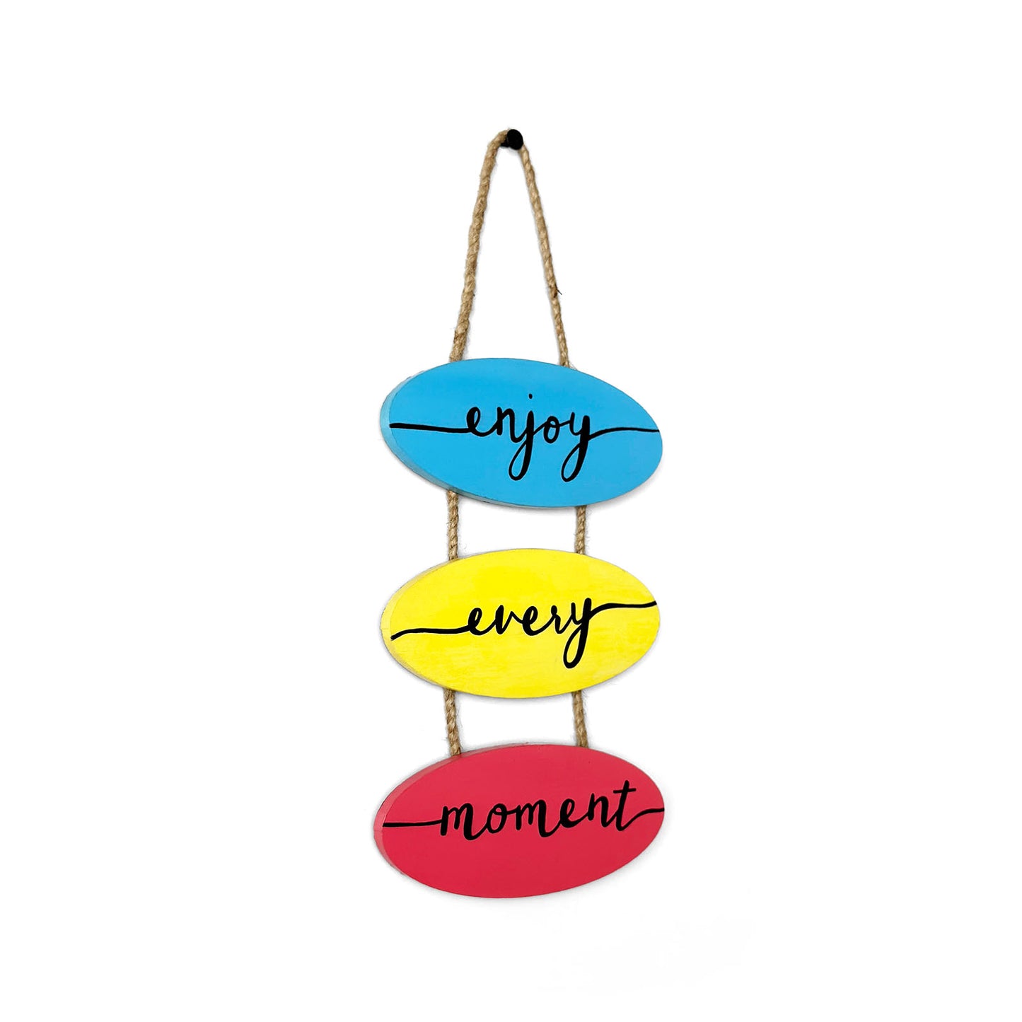 Enjoy Every Moment Hand-Painted Wooden Wall Hanging