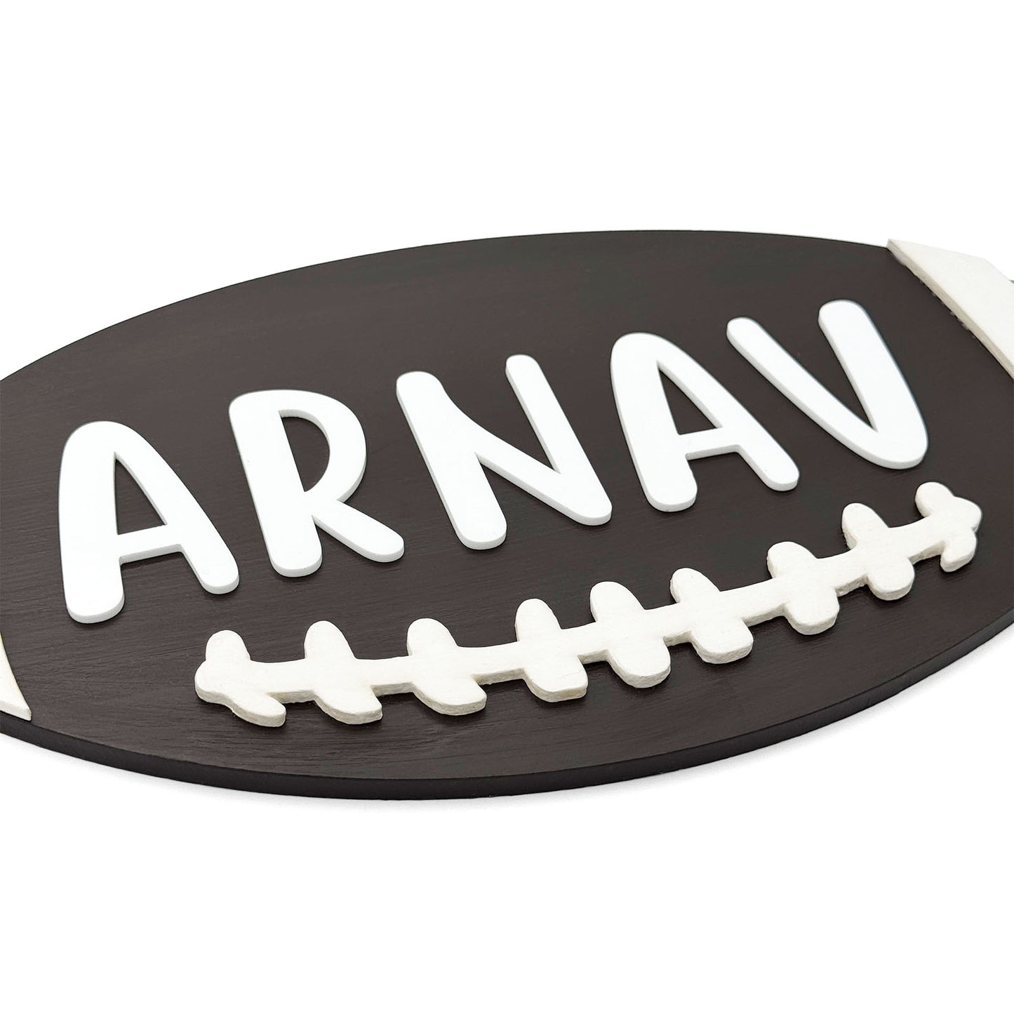 American Football Themed Hand-Painted Wooden Kids Name Plate