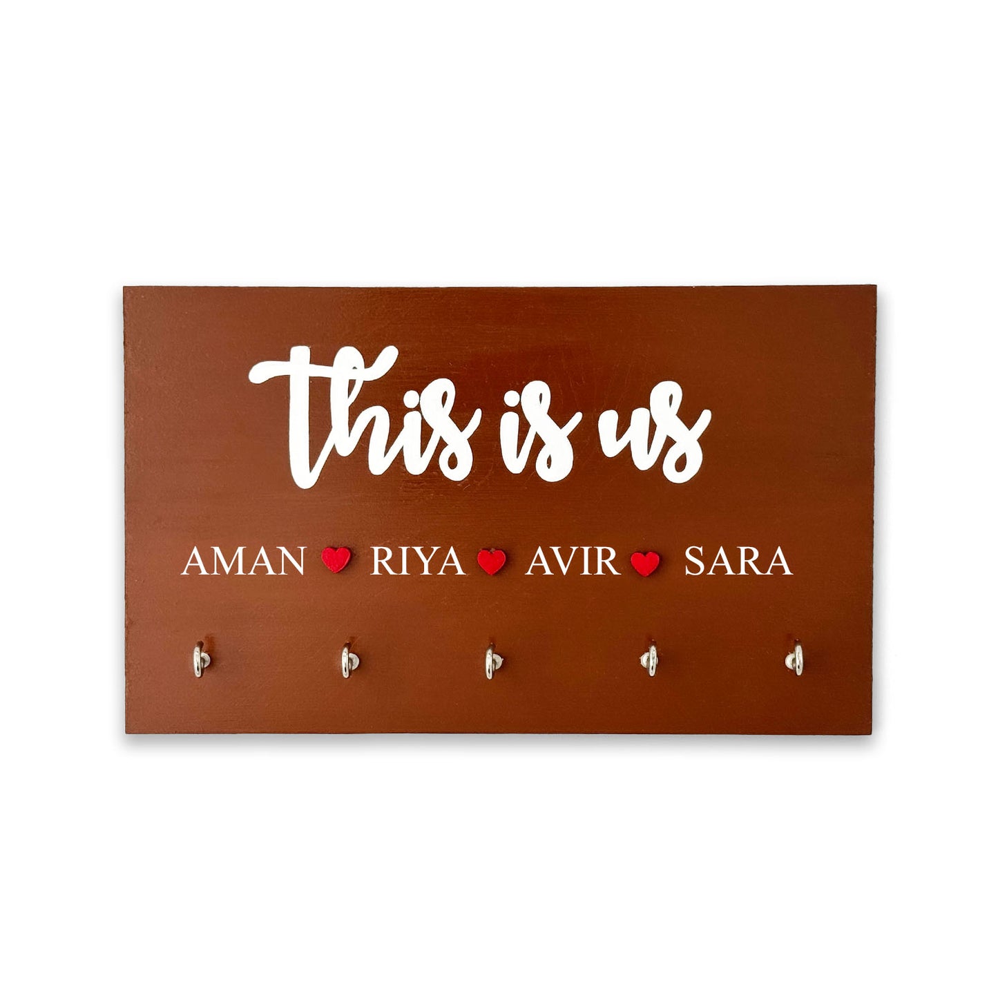 Personalised Hand-Painted Wooden Key Holder - This Is Us