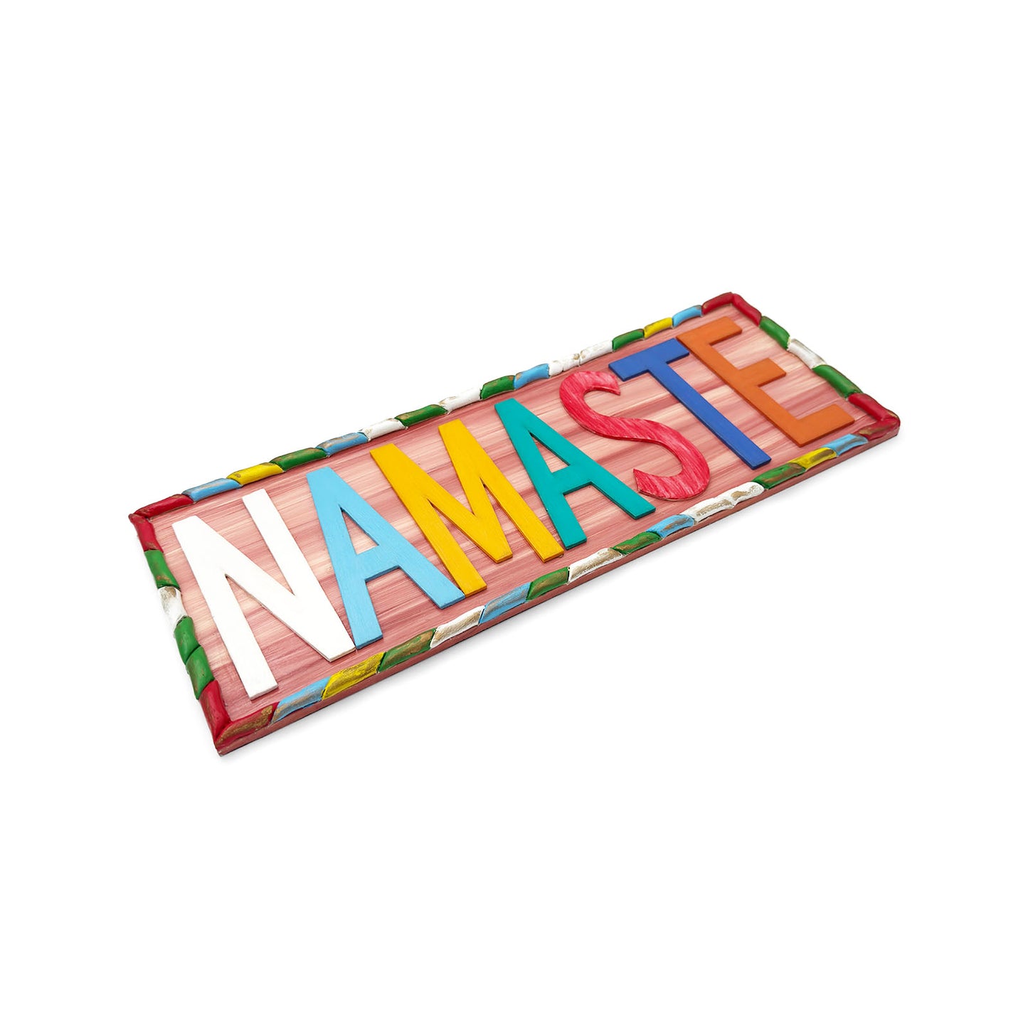 Namaste Hand-Painted Wooden Wall Hanging
