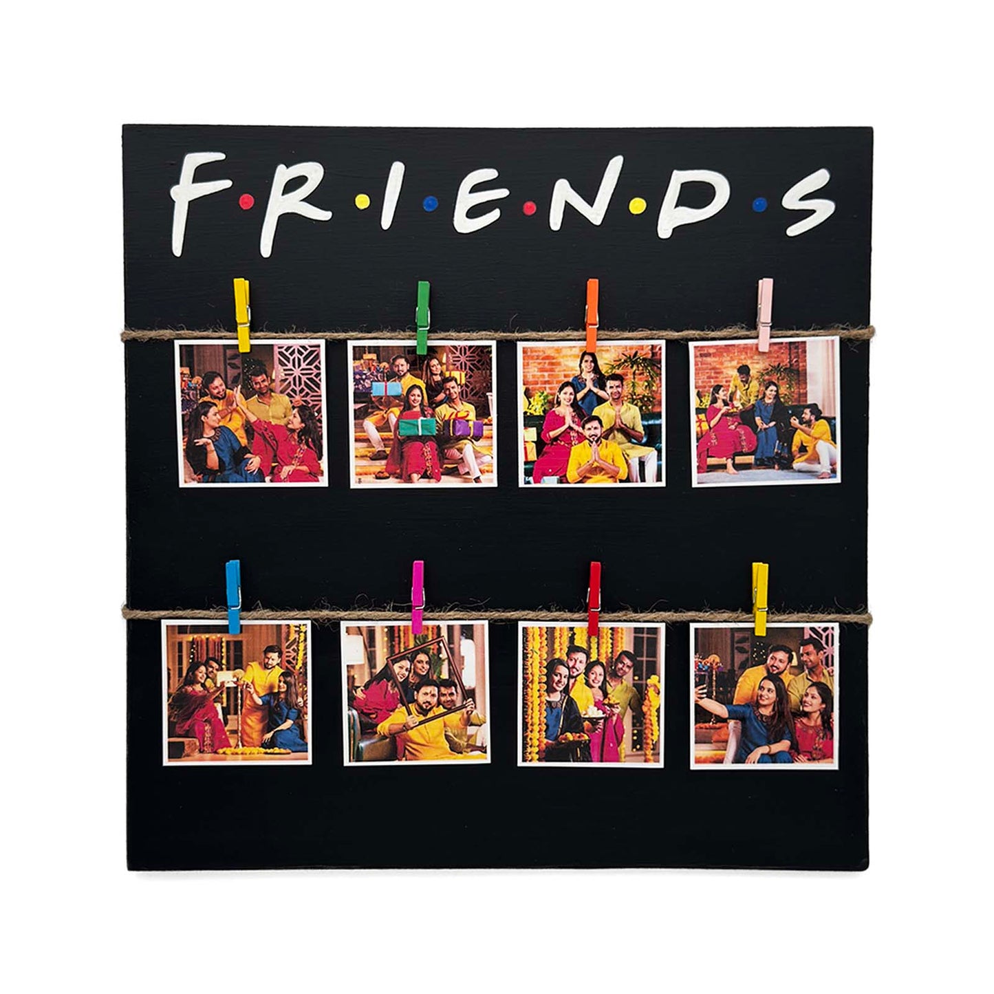 F.R.I.E.N.D.S. Hand-Painted Wooden Photo Holder - Black