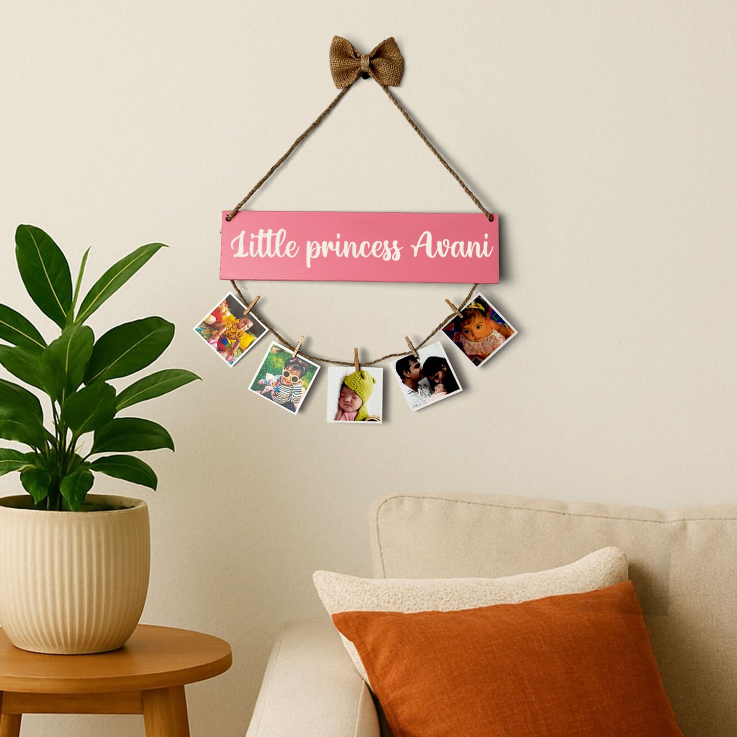 Personalised Hand-Painted Wooden Single Plank Photo Holder