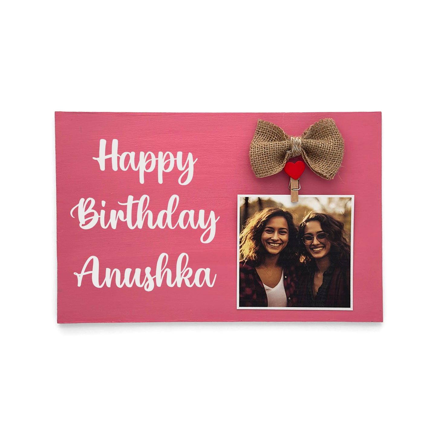 Personalised Hand-Painted Rectangular Wooden Photo Holder
