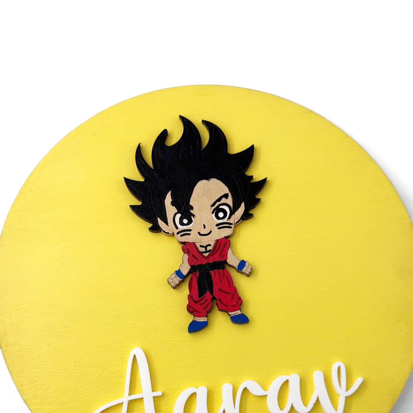 Dragon Ball Themed Hand-Painted Wooden Name Plate For Kids