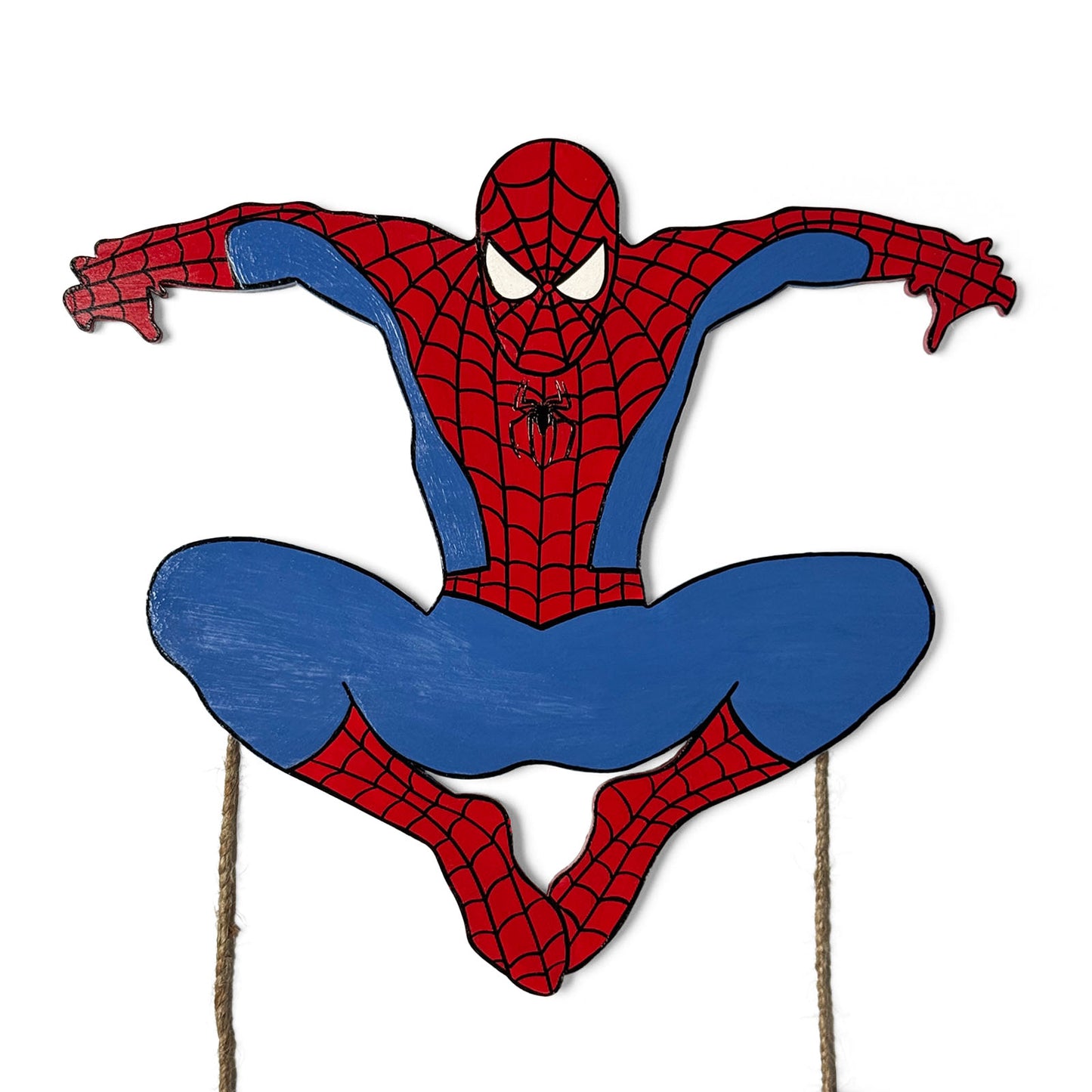 Spiderman Themed Hand-Painted Wooden Kids Name Plate