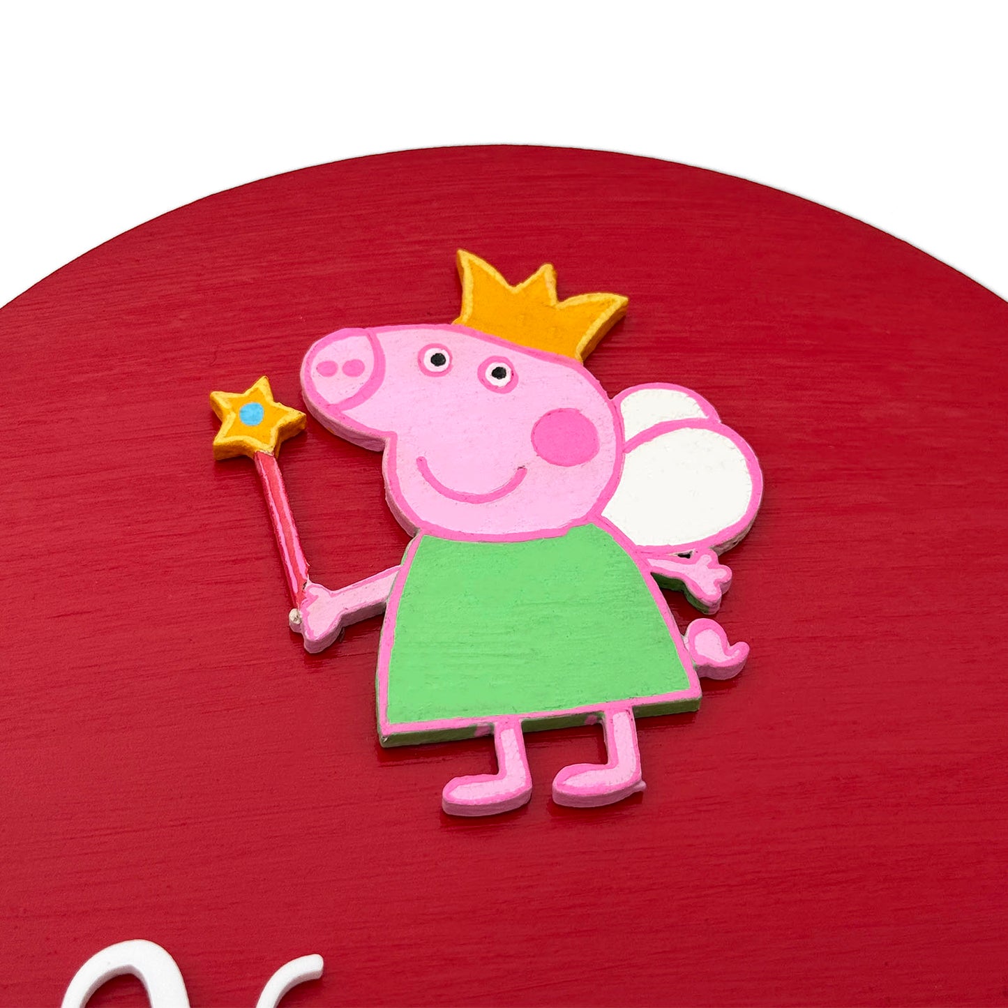 Peppa Pig Themed Hand-Painted Wooden Mini Kids Name Plate