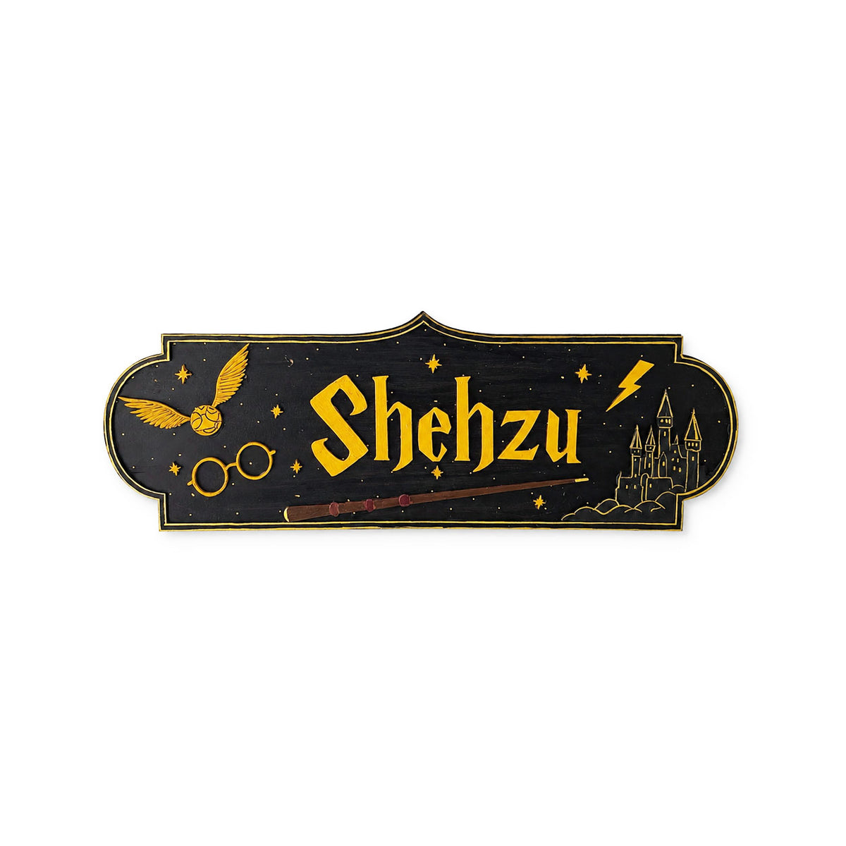 Harry Potter Themed Hand-Painted Wooden Kids Name Plate - Design 2