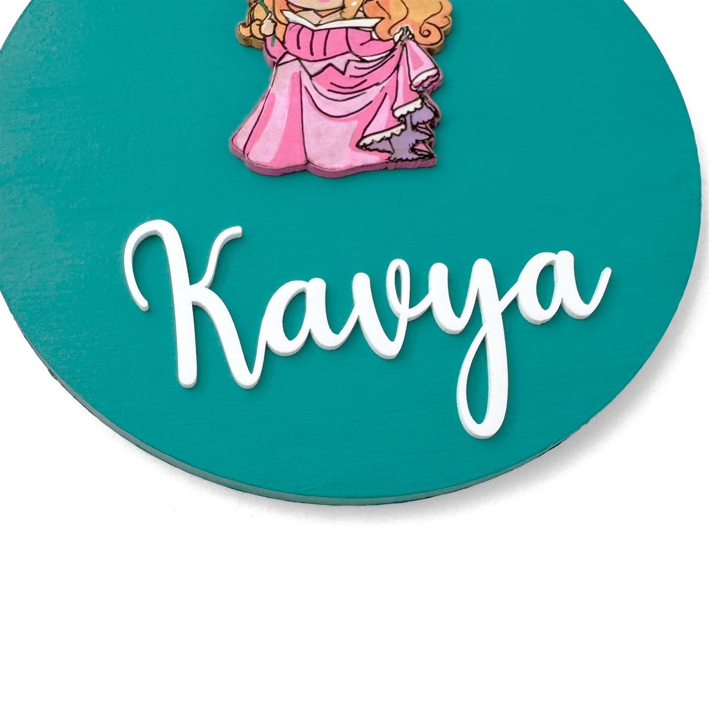 Disney Princess Aurora Sleeping Beauty Themed Hand-Painted Wooden Name Plate For Kids