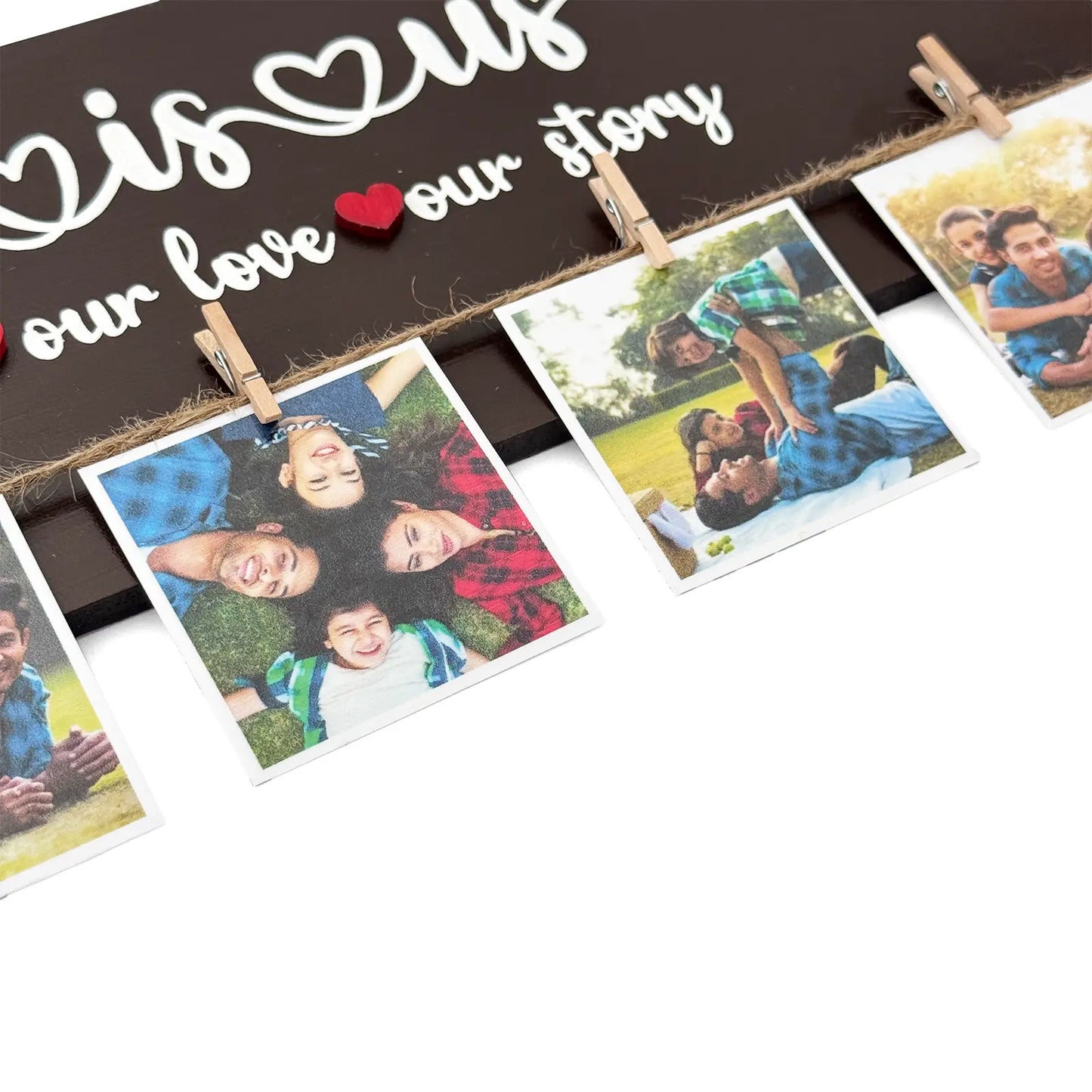 This Is Us Hand-Painted Wooden Photo Holder - Brown