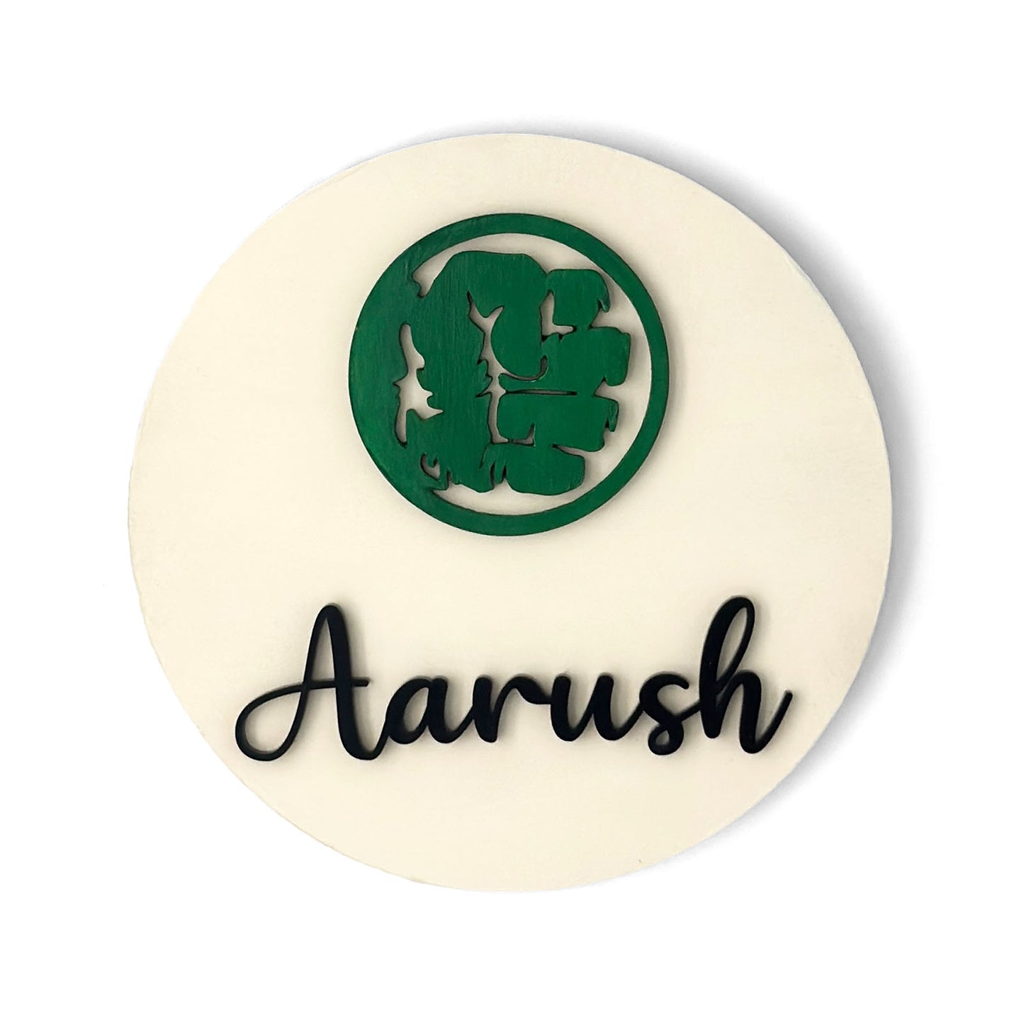 Hulk Fist Themed Hand-Painted Wooden Name Plate For Kids