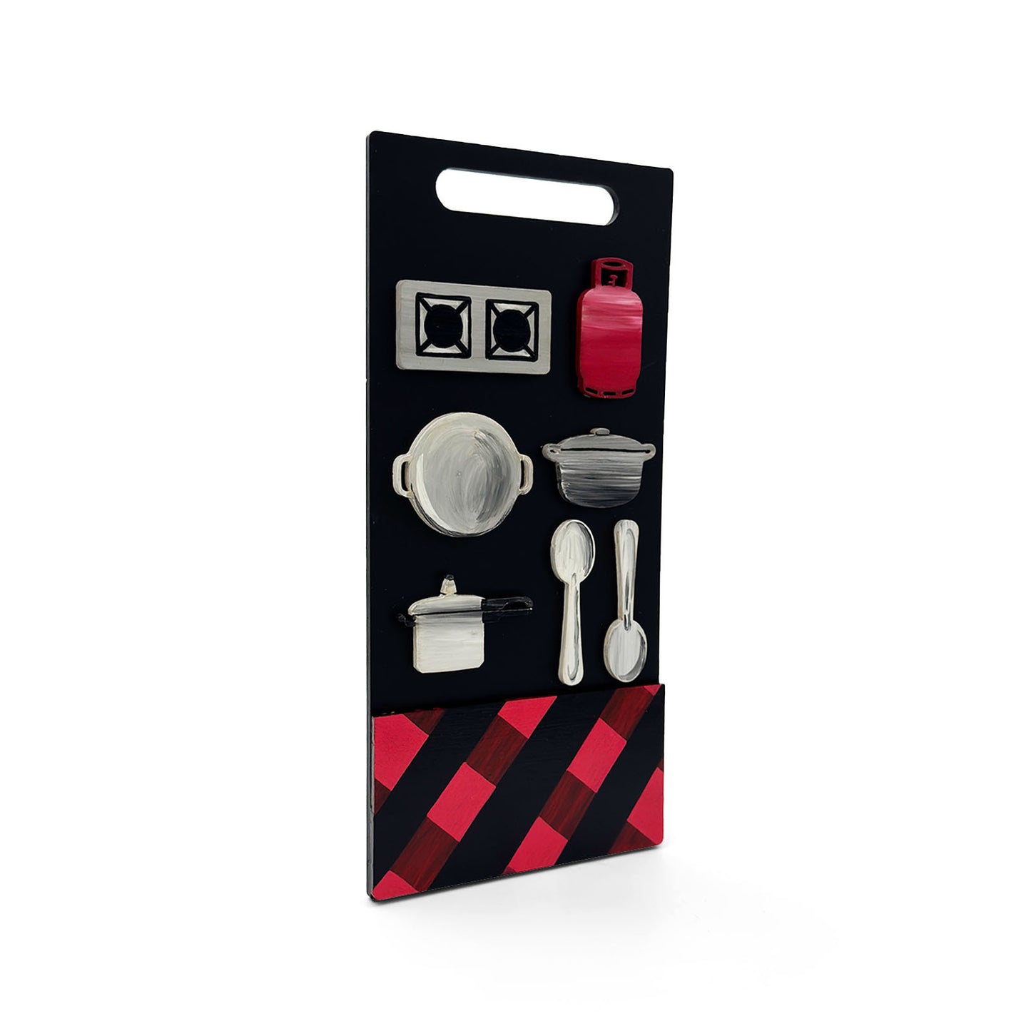 Hand-Painted Wooden Utensil Board Kitchen Wall Hanging