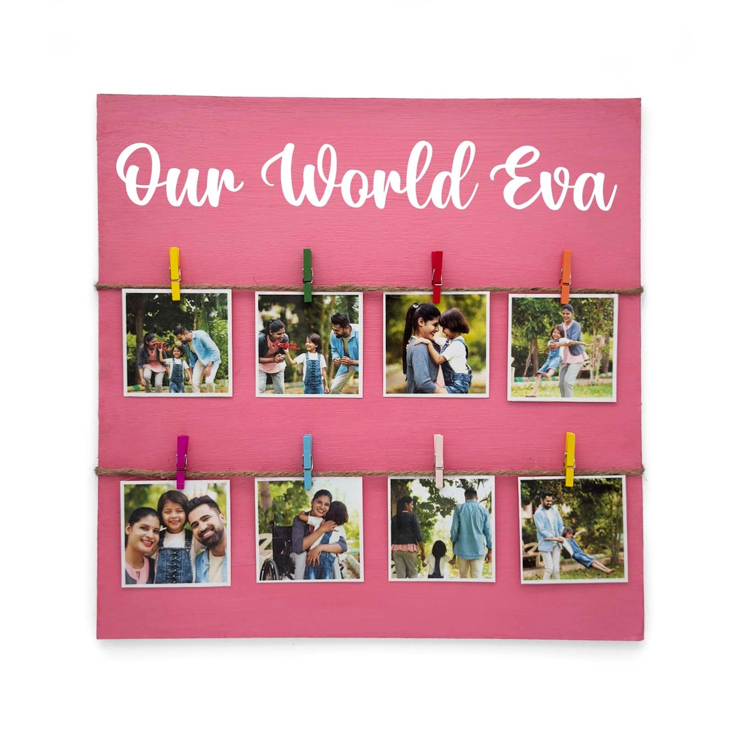 Personalised Hand-Painted Square Wooden Photo Holder