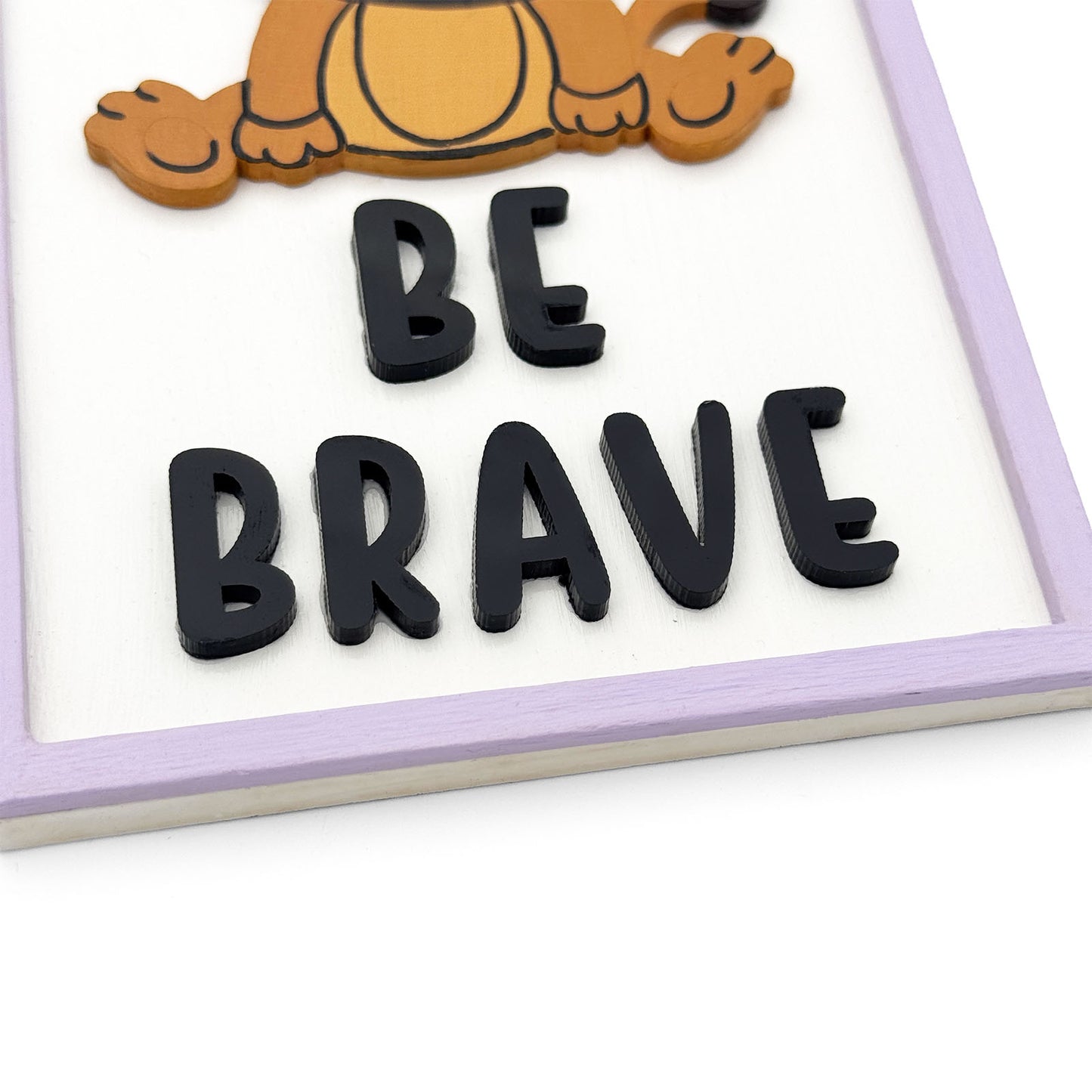 Be Brave Hand-Painted Wooden Kids Wall Frame - Light Purple