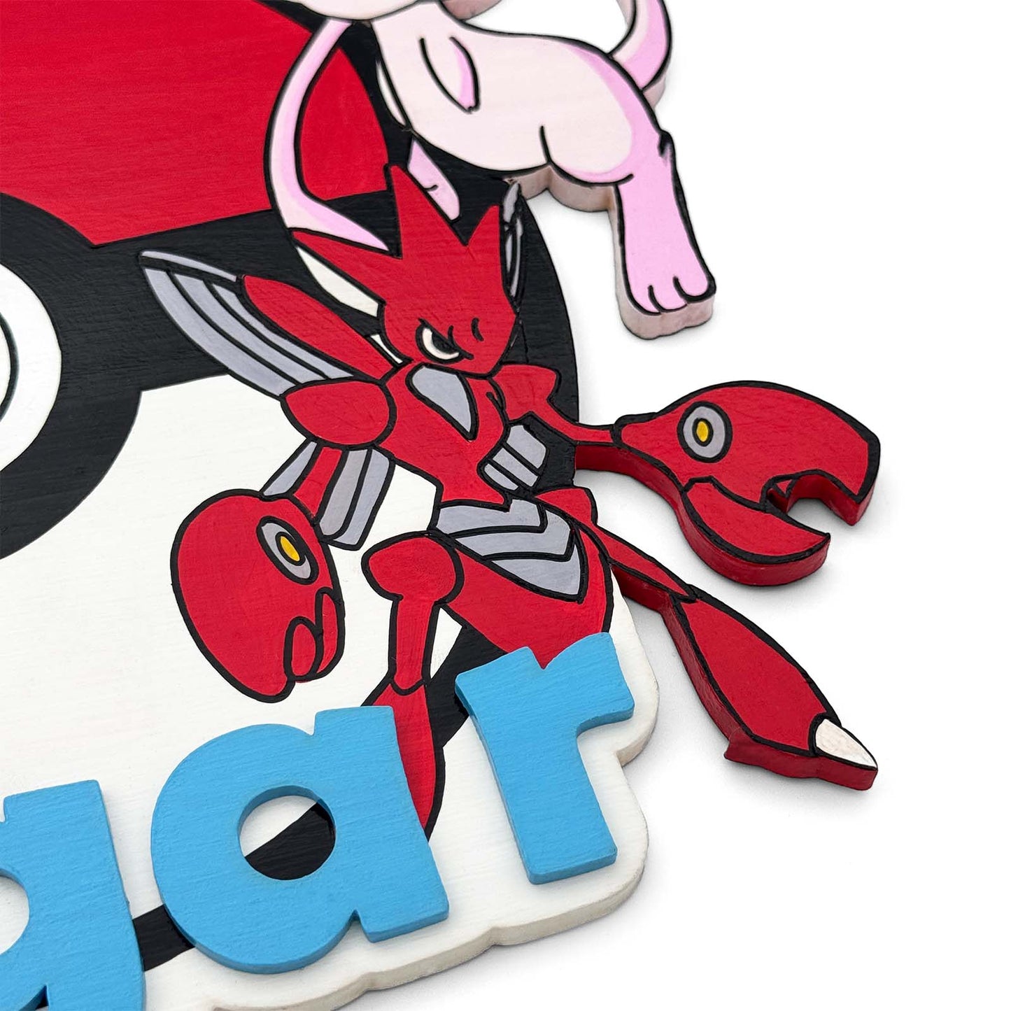 Pokemon Themed Hand-Painted Wooden Kids Name Plate