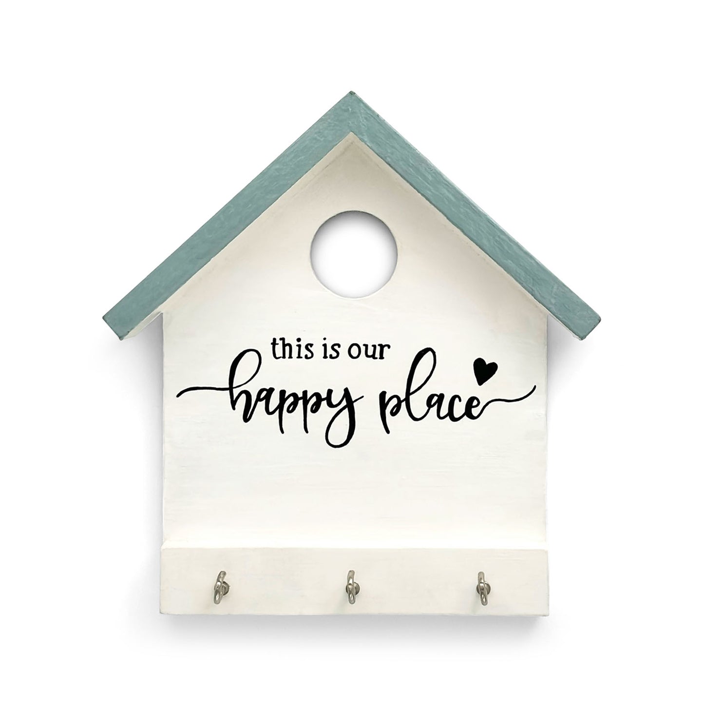 Hand-Painted Hut Key Holder - This Is Our Happy Place