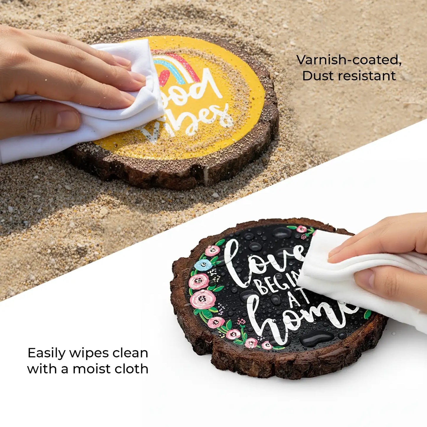 Small Steps Everyday Hand-Painted Wooden Coaster